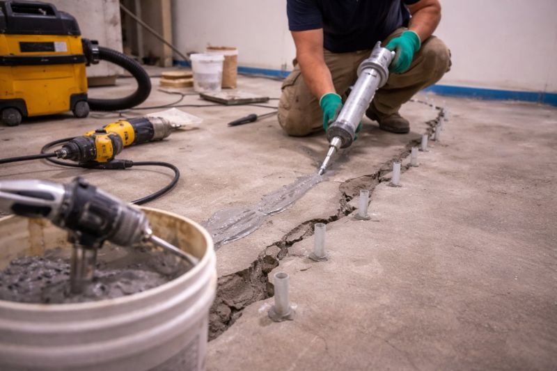 Cracked Basement Floor Repair in Bountiful, UT